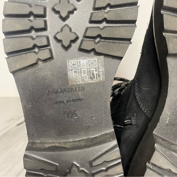 Aquatalia Mayra Weatherproof Lace Up Black Suede Boot 9 1/2 - Picture 11 of 14